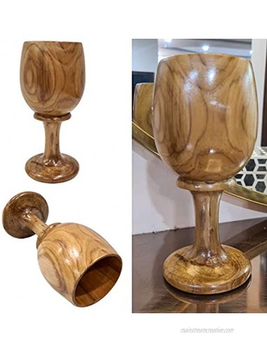 Antique Style Handmade Wooden Goblet Wine Cup Wood Chalice Drinking Cup For Party Favors & Housewarming