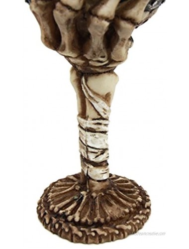 Atlantic Collectibles Graveyard Ossuary Skeletal Hand Grasping 6oz Wine Chalice Goblet