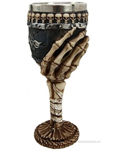 Atlantic Collectibles Graveyard Ossuary Skeletal Hand Grasping 6oz Wine Chalice Goblet