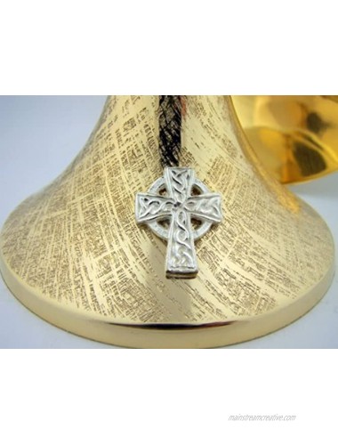 Big 8 1 4 Church Chapel Gold Gilded Priest Celtic Chalice & Paten Pastor Gift