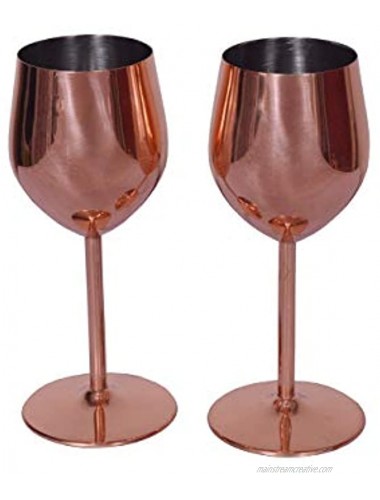 COPPER ESSENTIALS Golden Mirror Finish Goblet set of 2 for gifting Gift Box Included parties wedding reception family gatherings made from stainless steel