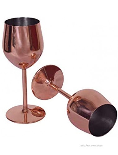 COPPER ESSENTIALS Golden Mirror Finish Goblet set of 2 for gifting Gift Box Included parties wedding reception family gatherings made from stainless steel