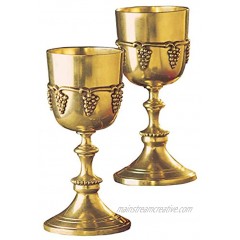 Design Toscano Grape Harvest Solid Brass Goblets Set of Two with Gift Box
