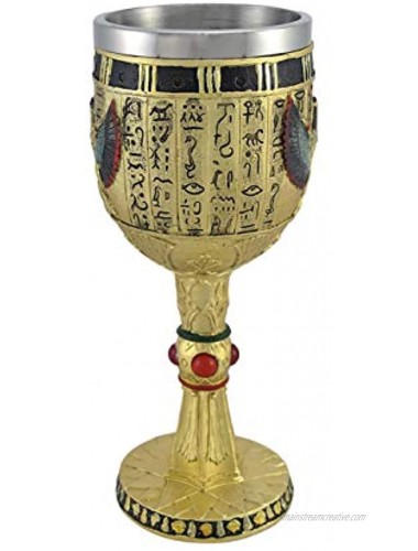 Egyptian Winged Isis Golden Wine Goblet 6 oz.