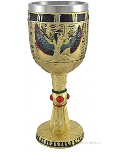 Egyptian Winged Isis Golden Wine Goblet 6 oz.