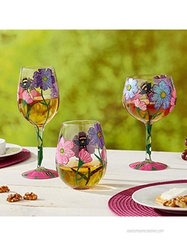 Enesco Designs by Lolita My Drinking Garden Copa de Balon Gin Cocktail Glass 24 Ounce Multicolor