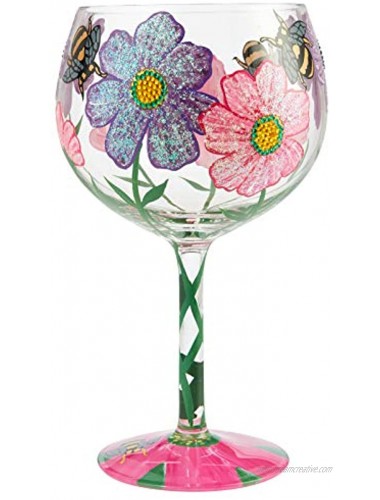 Enesco Designs by Lolita My Drinking Garden Copa de Balon Gin Cocktail Glass 24 Ounce Multicolor