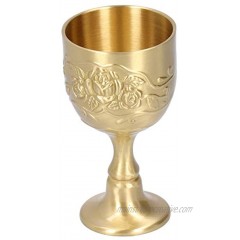 Goblet Vintage Brass Cup Goblet Chalice Wine Cup Embossed Rose Milk Tea Wine Whiskey Small Goblet Party SuppliesSmall
