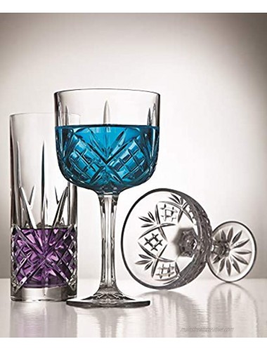 Godinger Gin Cocktail Coupe Goblet Glass Dublin Collection Set of 4
