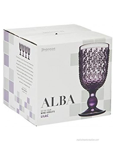 Godinger Wine Glasses Goblet Beverage Glass Cups Alba Amethyst Set of 4