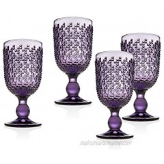Godinger Wine Glasses Goblet Beverage Glass Cups Alba Amethyst Set of 4