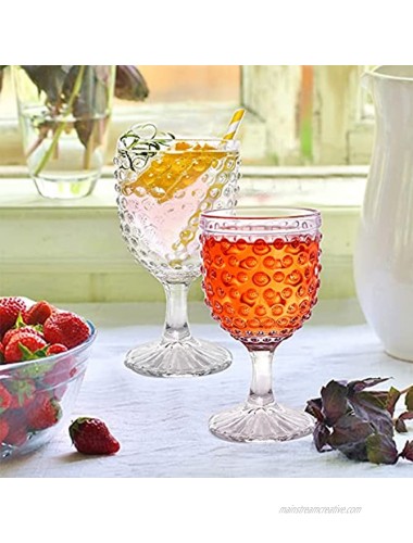 Lawei Set of 4 Wine Glass Goblets- 12 Oz Classic Goblet Party Glasses Iced Tea Beverage Footed Glasses Set for Dinner Party Bar Restaurant