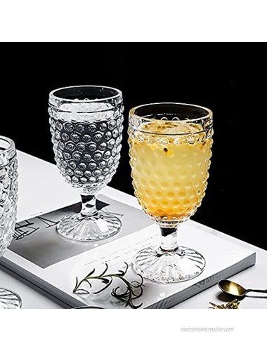 Lawei Set of 4 Wine Glass Goblets- 12 Oz Classic Goblet Party Glasses Iced Tea Beverage Footed Glasses Set for Dinner Party Bar Restaurant