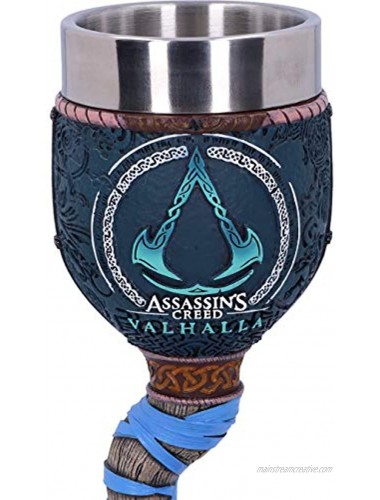 Nemesis Now B5336S0 Officially Licensed Assassins Creed Valhalla Viking Game Goblet Resin w. Stainless Steel