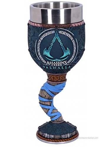 Nemesis Now B5336S0 Officially Licensed Assassins Creed Valhalla Viking Game Goblet Resin w. Stainless Steel