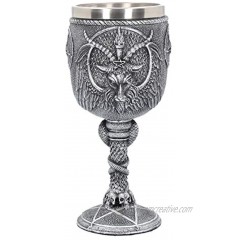 Nemesis Now Baphomet Goblet 17.5cm Silver Resin w Stainless Steel Insert 1 Count Pack of 1