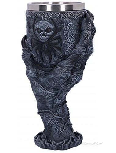 Nemesis Now Baphomet's Grasp Horror Hand Goblet Glass Polyresin Black and Silver 18cm