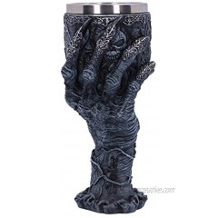 Nemesis Now Baphomet's Grasp Horror Hand Goblet Glass Polyresin Black and Silver 18cm