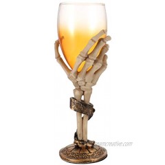 NUOBESTY Halloween Wine Goblet 1 Pc Skeletal Hand Vintage Skull Bones Armor Cup Royal Orcskull Cup Decorative Champagne Toasting Drinkware Halloween Party Supplies Copper |19.5X5.5X5.5CM