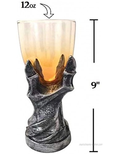 Officially Licensed Game of Thrones Dragonclaw Goblet 12 oz Glass Dragonclaw Chalice Replica Gothic Medieval Novelty GoT Wine Glass- Barware