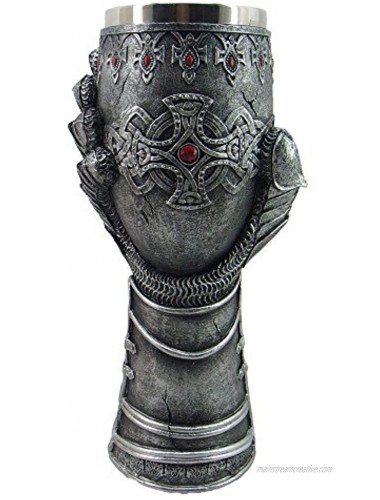 Pacific Giftware Medieval Knight Celtic Cross Gauntlet Style Wine Goblet 9 H