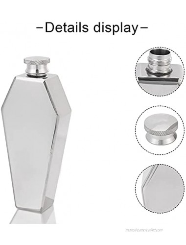 Padyrytu Hip Flask 100ML Personalized Coffin Shape Steel Portable Flagon Travel Wine Pot Bar Supplies Men's Gift
