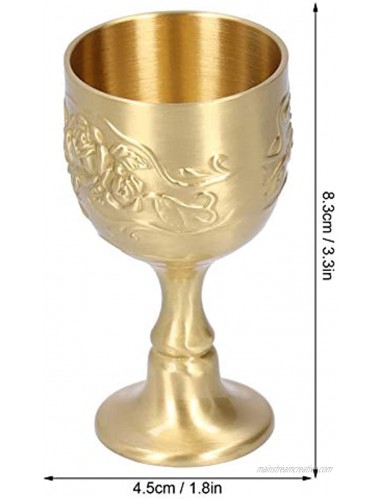 Vintage Brass Cup Hand-made Engraving Flower Pattern Royal Chalice Personalized Milk Tea Wine Whiskey Goblet Party Supplies Two Sizes#2