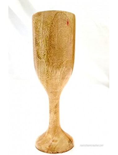 Vintage Wine Glass Goblet Cup Mango Wood Handmade Wine Chalice Glass Cup Wooden Goblet Wine Drinking Glass Set Of 1
