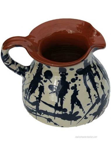 Amazing Tableware Bowls Platters & Jugs Splatter Terracotta Traditional Jug Ceramic Cream Blue 20.5 x 18.5 x 15.5 cm