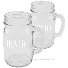 Ivy Lane Design Novia and Novio Mason Jar Mugs Set of 2 High Society