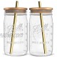 Reusable Boba Bubble Tea & Smoothie Cups 2 Glass Wide Mouth 32oz Ball Mason Jars with Bamboo Lids 2 Reusable Gold Stainless Steel Boba Straws Brand Capsule Classic