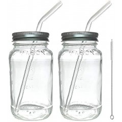 Smoothie Cups Mason Drinking Jar Regular Mouth Mason Jars 24oz Smoothie Cups with Lid and Glass Bent Straws 100% Eco Friendly by Jarming Collections 2