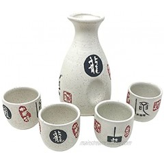 Glazed Ceramic 5 Pcs Japanese Sake Set