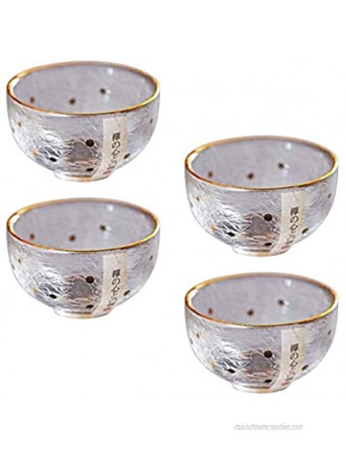 Hemoton 4pcs Japanese Sake Cups Japanese Cold Sake Glasses Sake Serving Glass with Gold Edge Japanese Cups Wine Cup Bowl