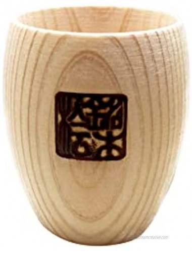 Japanese Cypress SAKE Cup. Traditional Design by Hollowing out and Shaping Process. Enjoy SAKE with its Aloma. Round Shape.