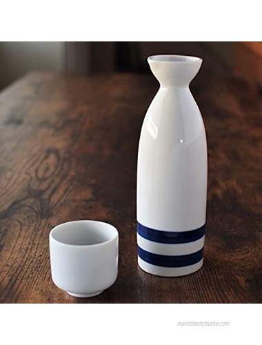 Japanese Minoyaki Janome Sake set 8 oz sake bottle and 2 sake cup Sake Tokkuri with Ochoko for Kiki‐zake Traditional Mino-Yaki ware