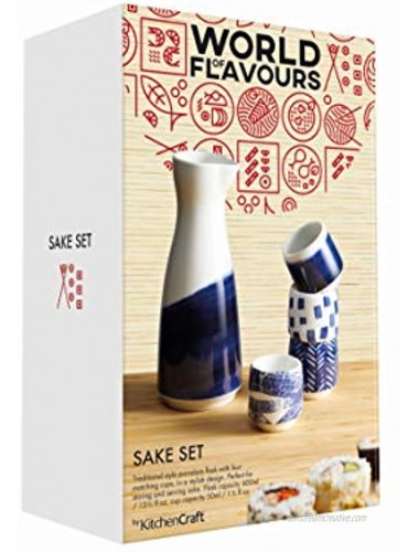 KitchenCraft World of Flavours Japanese Sake Set in Gift Box 5 pieces
