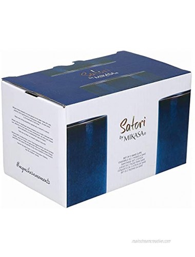 MIKASA Satori Japanese Sake Cup Set with Gold Rims in Gift Box 136 ml