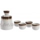 MyGift 6-Piece Cream White Ceramic Japanese Style Hot Sake Set 4 Cups Carafe & Warmer