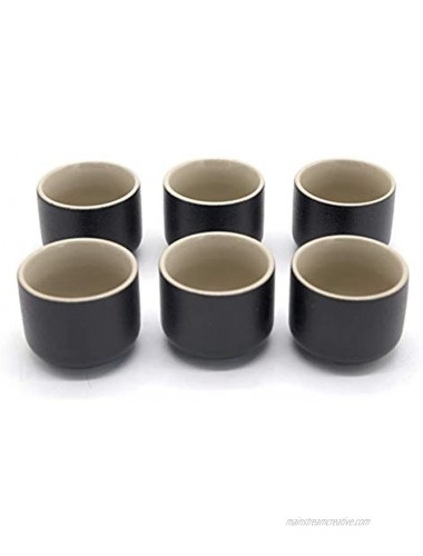 NEWQZ Japanese Sake Set Traditional Black Ceramics Sake Sets 1 Pot and 6 Cups