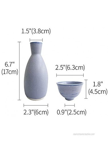 Sake Set Korea Gift 4 Pieces Traditional Korean Sake Cup Set Handmade Porcelain Ceramic Cup Craft Wine Glasses Purple 200ML