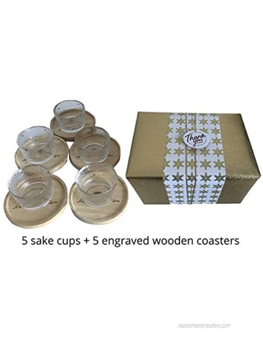 Sake Set With Coasters 5 Beautiful Japanese Sake Cups Perfect Sake Cup Set Present