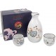 Traditional Japanese Porcelain Sake Set ~ Japanese 4 Cups 1 Decanter Sake Set House warming Gift Birthday Gift Japanese Wine Glass Kitchen Asian White Crane Heron
