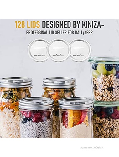 kiniza Canning Lids 128-Count Regular Mouth Canning Lids for Ball Kerr Jars Split-Type Metal Mason Jar Lids for Canning,Food Grade Material Canning Jar Lids With Secure Leak-Proof Sealing 70mm