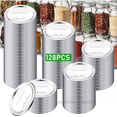 kiniza Canning Lids 128-Count Regular Mouth Canning Lids for Ball Kerr Jars Split-Type Metal Mason Jar Lids for Canning,Food Grade Material Canning Jar Lids With Secure Leak-Proof Sealing 70mm