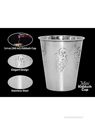 Ner Mitzvah Kiddush Cup Premium Quality Stainless Steel Wine Cup For Shabbat and Havdalah Judaica Shabbos and Holiday Gift