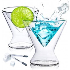 Cocktail Glasses Lead-free Insulated Double Wall Mixing Glasses 7-Ounces Set of 2