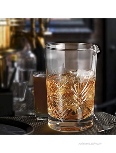 Hiware Professional Cocktail Mixing Glass Thick Bottom Seamless Crystal Mixing Glass 24oz 700ml Home Bar Kit