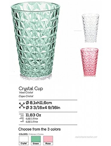 Plasvale Set of 12 Durable Plastic Tumbler Glasses 11.83 fl oz – Perfect Drinkware for Lemonade Soda Iced Tea Sangria water – Dishwasher Safe – BPA Free Green