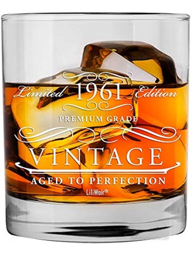 1961 60th Birthday Gifts Whiskey Glass Men Women | Birthday Gift for Man Woman turning 60 | Funny 60 th Party Supplies Decorations Ideas | Sixty Year Old Bday | 60 Years Vintage Gag Presents Mens